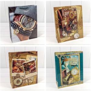 Пакет подарочный 26*32*10 см. "Мужской" (микс) / 00044С