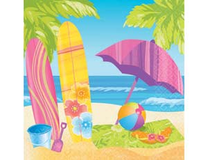 Салфетки бумажные "Лето, море и песок" 33 см. 16 шт.