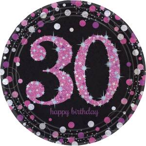 Шар HB Sparkling Birthday 30 pink (Анаграм) 