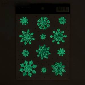 Наклейки со светящимся слоем "Акварельные снежинки" 10,5*14,8 / 4224427