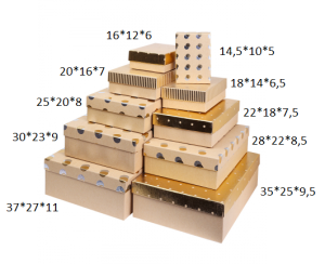 Коробка с тиснением фольгой Бежевый 30*23*9 см КОР-3879