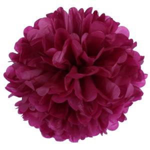 Помпон из бумаги 20 см (марсала)