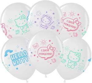 12" Hello Kitty С ДР,белый  (25шт) (Малайзия) 501307