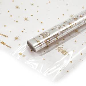 Пленка упаков Звездные Искорки Золото /70см*8м 73116