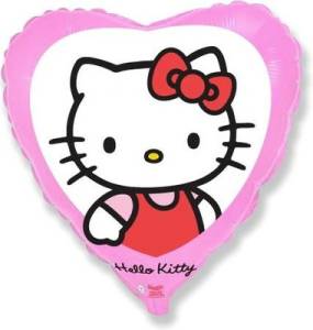 Ф 18" Сердце Hello Kitty в сердце розовом/1202-2036