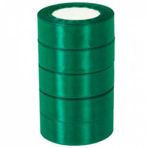 Лента атлас изумрудно-зеленая 25 мм*22,85 м в уп. (5 шт.) / 88033481