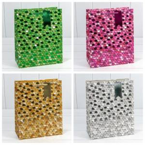 Пакет подарочный 26*32*13 см. "Кружочки" микс/ 000208С