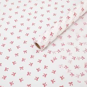 Пленка матовая "Бантики мелкие" 57 см*10 м. красные на белом / ч38239