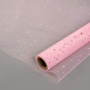 Фатин в рулоне "Звездное сияние" 0,48*4,57 м. розовый металлик / 6234086