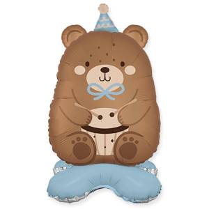 AIR 3D Мишка голубой колпачок (ходячий шар)/ 1208-0952