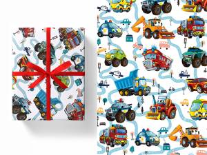 Упак. бумага "Машинки игруш" 99*68 см, 5 листов /Ч430941