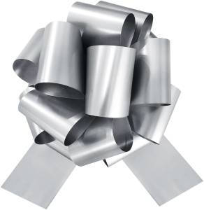 Бант-шар Серебро матовый металл 21 см. / 661089