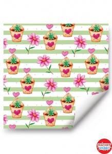 Упак. бумага "Цветы в горшочках" /151100943
