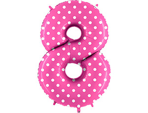Цифра "8" -  Горошек на розовом /Grabo                     