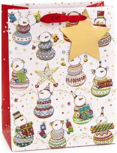 Пакет "Стильные снеговики" 23*18*10/19002М