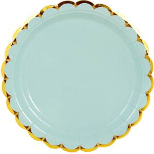 Тарелка  с золотой каймой (тиффани) 9 дюйм. 6 шт.
