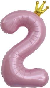 40" Цифра "2" Розовая, Золотая корона / Китай 131192