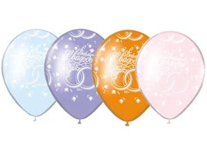 С Днем Свадьбы "Кольца", пастель 12" 1103-0698