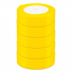 Лента атлас желтая 25 мм*22,85 м в уп. (5 шт.) / 4886604