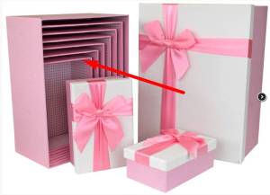 Коробка 18,8*12,7*7,5 Атласный бант, Рогожка /SY604-6710