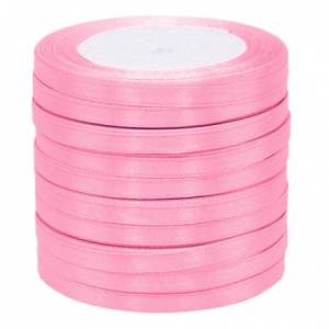 Лента атлас бледно-розовая 0,6 мм*22,85 м в уп. (10 шт) / 88043965