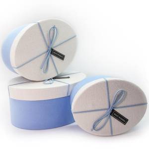 Коробка 21*15*9,5 см. Овал "Голубой/Белый"