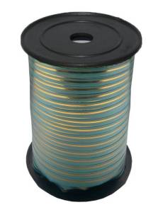 Лента c золотой полоской 5 мм*250м Голубая / 1302-0340