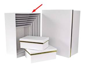 Коробка Золотой кант белый 35*27*15.5