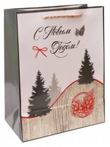 Пакет подарочный ПКП-3756 33*26,7*13,7 см с мат.ламинацией и шишкой