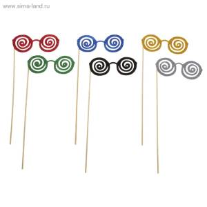 Карнавальный  аксессуар на палочке ОЧКИ 301822, 301826, 301827,301830,301824,301829