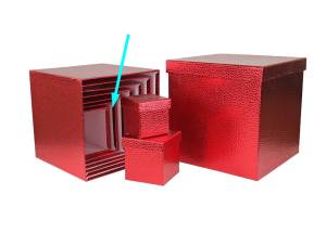 Коробка Текстура кожи красная 14,5*14,5*14,5