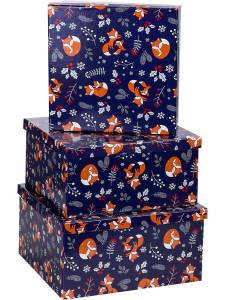 Коробка 17,5*17,5*10 см Лисички и веточки