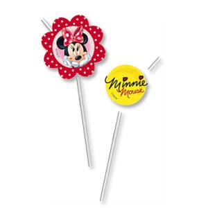 Трубочка д/коктейля "Минни вечеринка" 24см. 6 шт.