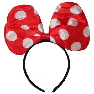 Ободок Бантик красный горох