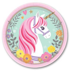 Тарелка "Единорог нежный" 17 см. 8 шт./1502-3225
