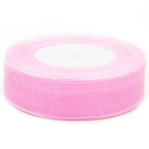Лента Органза 2,5 см.*45,72 м Розовая