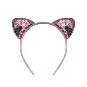 Карнавал ободок "Кошка" розовый с пайетками /6231961