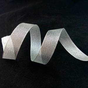 Лента парча серебро 10 мм*22,85м