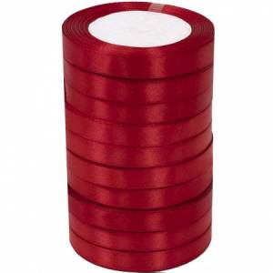 Лента атлас красный 12 мм*22,85 м / 12026
