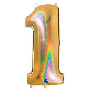 Цифра "1" - Золото голография в упак. /Grabo                     