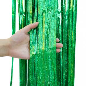 Занавес "Дождик" Лазерный зеленый голография 100*200 см (Китай) 6230904