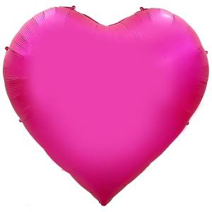 63" Сердце фуксия сатин (Китай) / 1204-1637