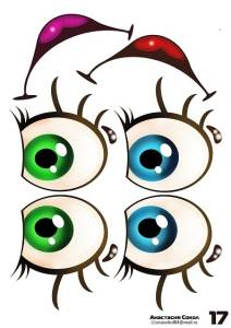 Наклейки "Глаза Рты №17"(2 комплект на листе)/1960-17