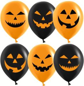12" Тыквы на Хэллоуин,черный/оранжевый пастель (Китай)/ 25 шт 612831