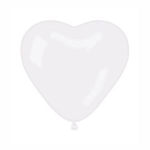 Сердце 5" белое металлик