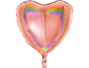 18" Сердце Блеск Розовое Золото (Grabo)/1205-0143