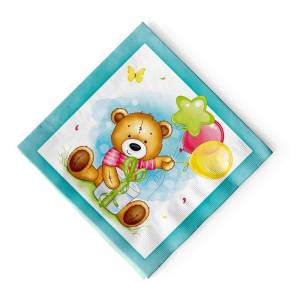 Салфетки "С ДР Милый Мишка", 12 шт/703016