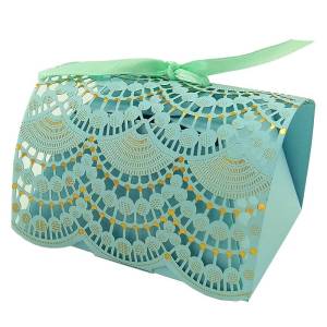 Бонбонерка складная мятная 9*6,5*5 см