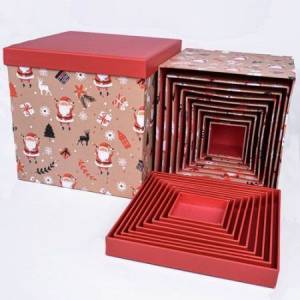 Коробка 18.5*18.5 см. "Веселый Санта"