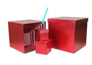 Коробка Текстура кожи красная 22,5*22,5*22,5